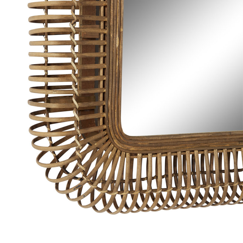 Teagan Rectangle Rattan Wall Mirror & Reviews Joss & Main